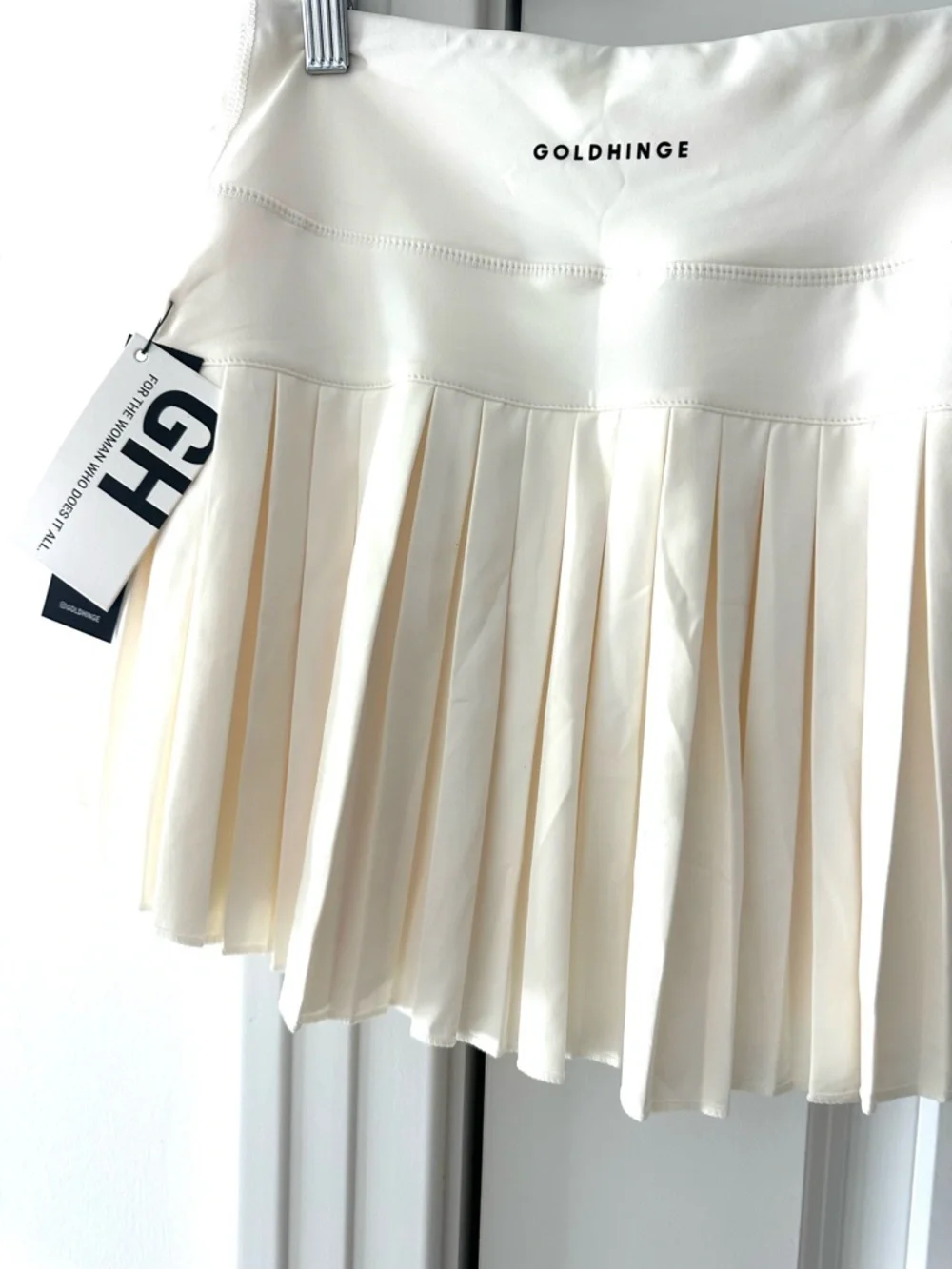 NWT Goldhinge Cannoli Cream Pleated Tennis Athletic Skirt Med - Picture 7 of 15